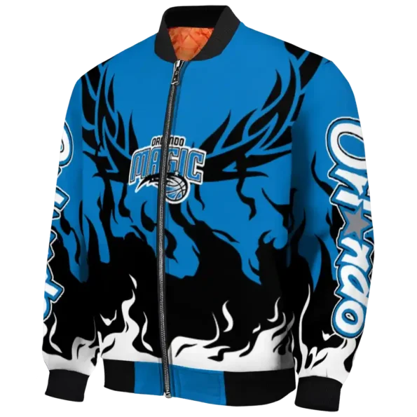 custom orlando magic winged blaze blue white bomber jacket best selling