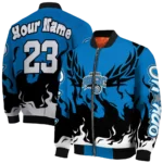 custom orlando magic winged blaze blue white bomber jacket best selling