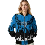custom orlando magic winged blaze blue white bomber jacket best selling