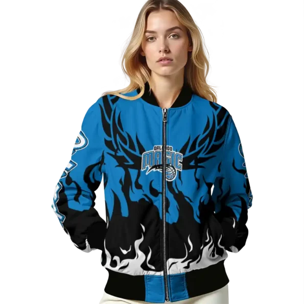 custom orlando magic winged blaze blue white bomber jacket latest model