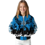 custom orlando magic winged blaze blue white bomber jacket best selling