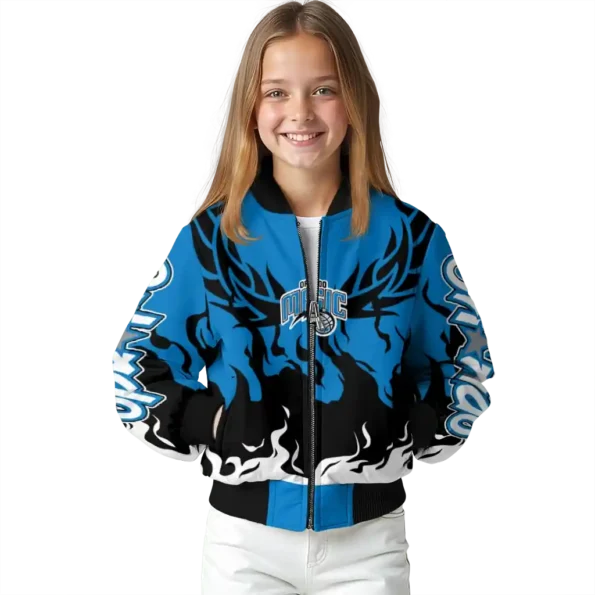 custom orlando magic winged blaze blue white bomber jacket top rated