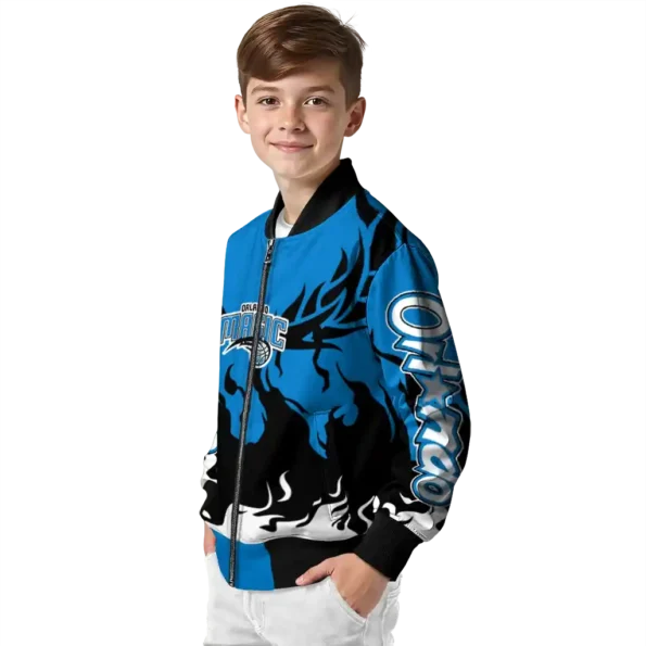 custom orlando magic winged blaze blue white bomber jacket trendy