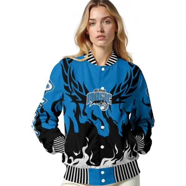 custom orlando magic winged blaze blue white varsity jacket latest model.webp