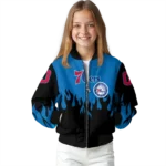 custom philadelphia 76ers flame border blue black bomber jacket best selling