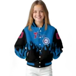 custom philadelphia 76ers flame border blue black varsity jacket best selling.webp