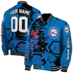 custom philadelphia 76ers hexagon cluster blue black varsity jacket best selling.webp