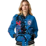 custom philadelphia 76ers hexagon cluster blue black varsity jacket best selling.webp