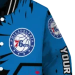 custom philadelphia 76ers hexagon cluster blue black varsity jacket best selling.webp