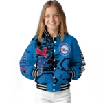 custom philadelphia 76ers hexagon cluster blue black varsity jacket best selling.webp