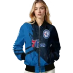 custom philadelphia 76ers hexagon mesh blue black bomber jacket best selling