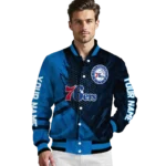 custom philadelphia 76ers hexagon mesh blue black varsity jacket best selling.webp