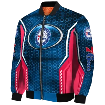 custom philadelphia 76ers power plate blue bomber jacket best selling