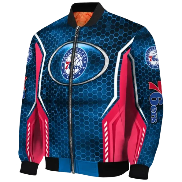 custom philadelphia 76ers power plate blue bomber jacket best selling