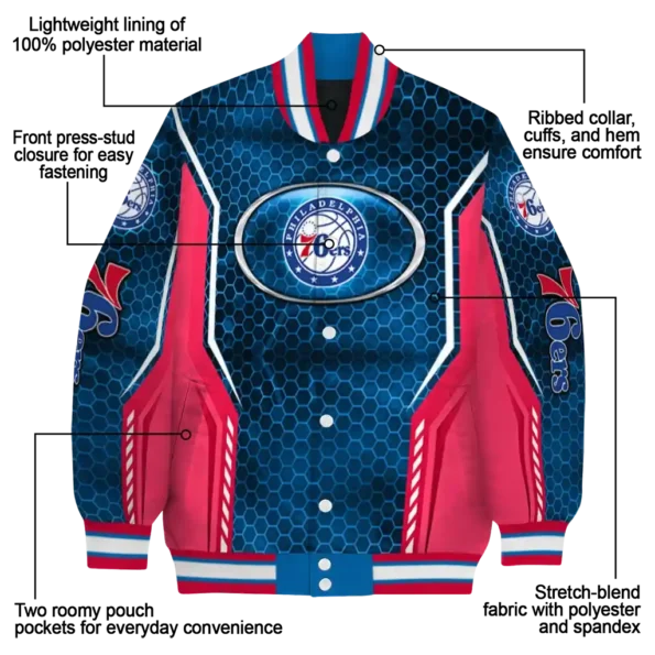 custom philadelphia 76ers power plate blue varsity jacket new arrival.webp