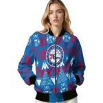 custom philadelphia 76ers pyramid shapes blue bomber jacket best selling