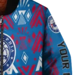 custom philadelphia 76ers pyramid shapes blue bomber jacket best selling