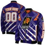 custom phoenix suns chevron angles purple bomber jacket best selling