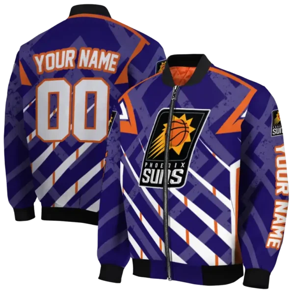 custom phoenix suns chevron angles purple bomber jacket fashion forward