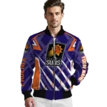 custom phoenix suns chevron angles purple bomber jacket best selling