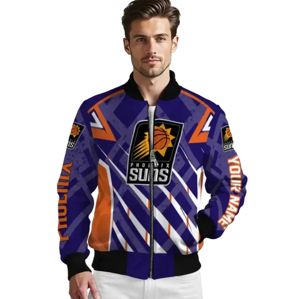 custom phoenix suns chevron angles purple bomber jacket high quality