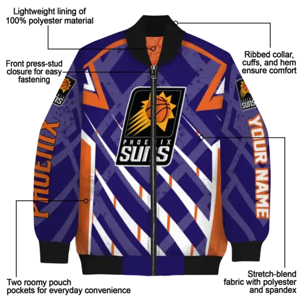 custom phoenix suns chevron angles purple bomber jacket new arrival