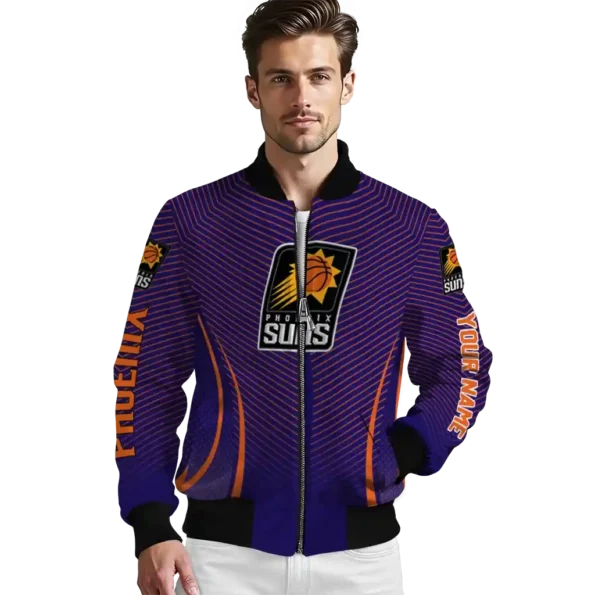 custom phoenix suns chevron arrow purple bomber jacket high quality