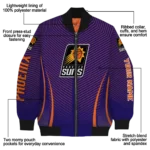 custom phoenix suns chevron arrow purple bomber jacket best selling