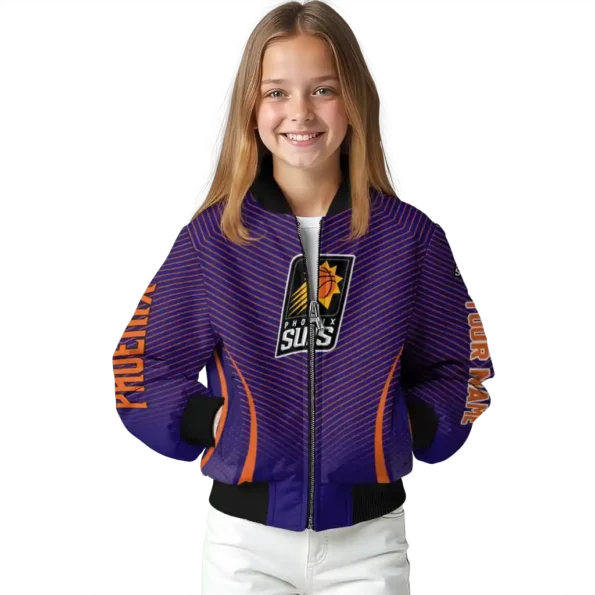 custom phoenix suns chevron arrow purple bomber jacket top rated