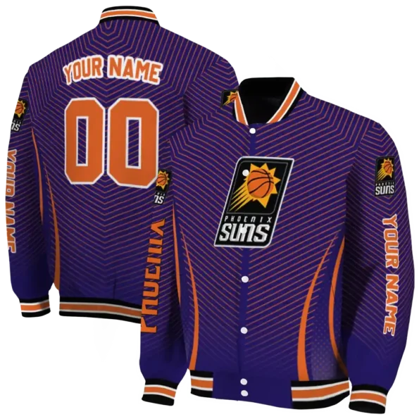 custom phoenix suns chevron arrow purple varsity jacket fashion forward.webp
