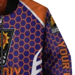 custom phoenix suns hexagon grid purple bomber jacket best selling