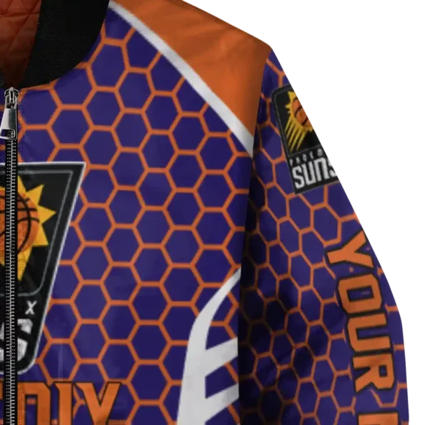 custom phoenix suns hexagon grid purple bomber jacket premium grade