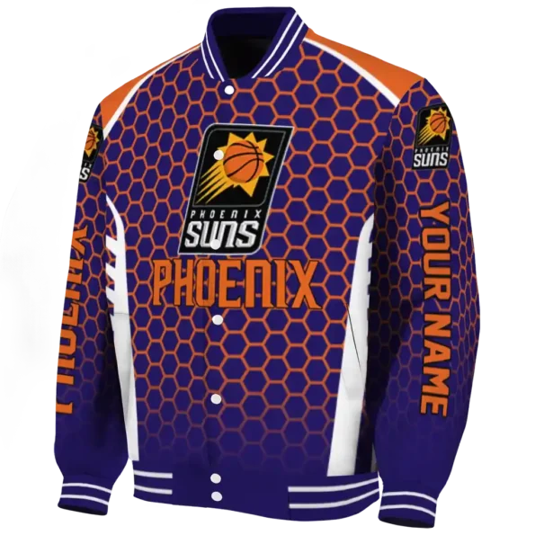 custom phoenix suns hexagon grid purple varsity jacket best selling.webp