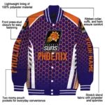 custom phoenix suns hexagon grid purple varsity jacket best selling.webp