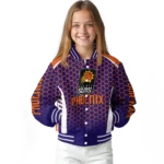 custom phoenix suns hexagon grid purple varsity jacket best selling.webp