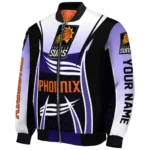 custom phoenix suns mesh effect purple black bomber jacket best selling