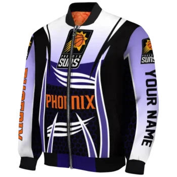 custom phoenix suns mesh effect purple black bomber jacket best selling
