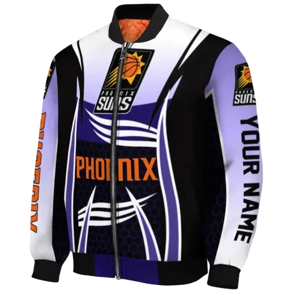 custom phoenix suns mesh effect purple black bomber jacket best selling