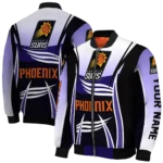 custom phoenix suns mesh effect purple black bomber jacket best selling