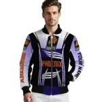 custom phoenix suns mesh effect purple black bomber jacket best selling