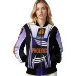 custom phoenix suns mesh effect purple black bomber jacket best selling