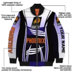 custom phoenix suns mesh effect purple black bomber jacket best selling