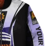 custom phoenix suns mesh effect purple black bomber jacket best selling