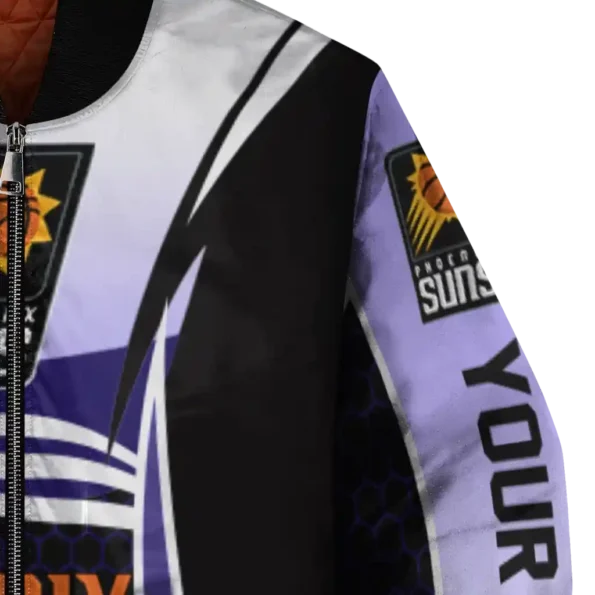 custom phoenix suns mesh effect purple black bomber jacket premium grade