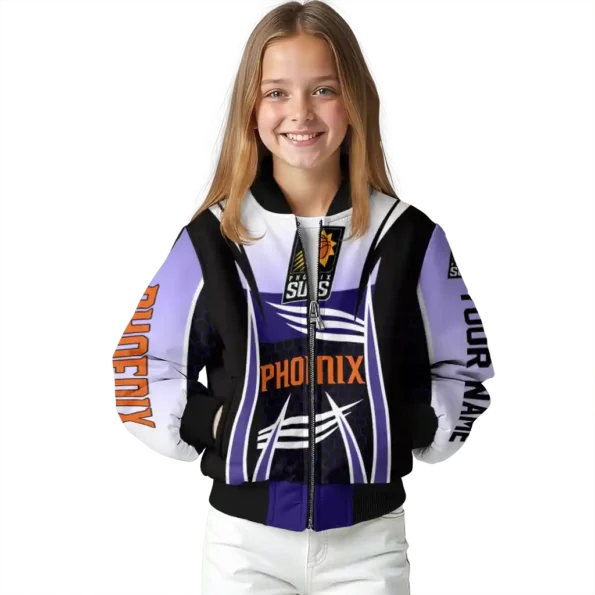 custom phoenix suns mesh effect purple black bomber jacket top rated