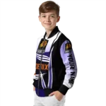 custom phoenix suns mesh effect purple black bomber jacket best selling