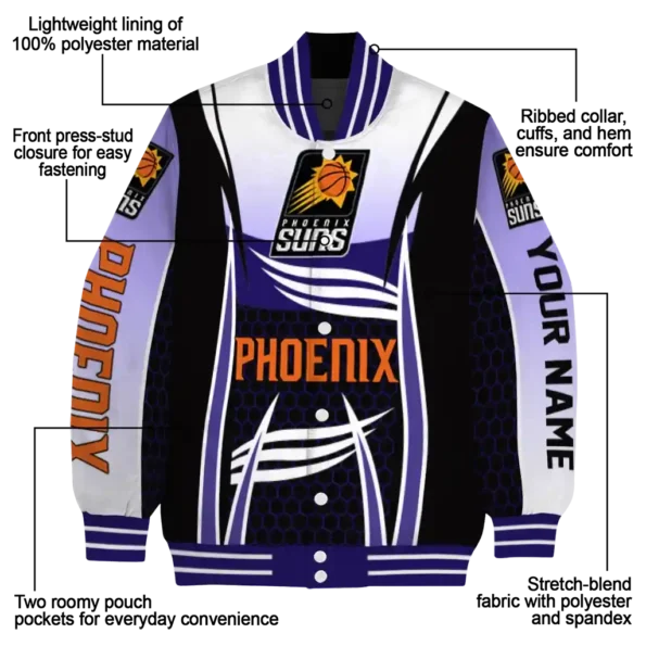 custom phoenix suns mesh effect purple black varsity jacket new arrival.webp