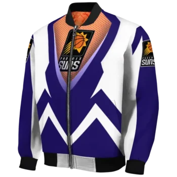 custom phoenix suns v stripes purple white bomber jacket best selling