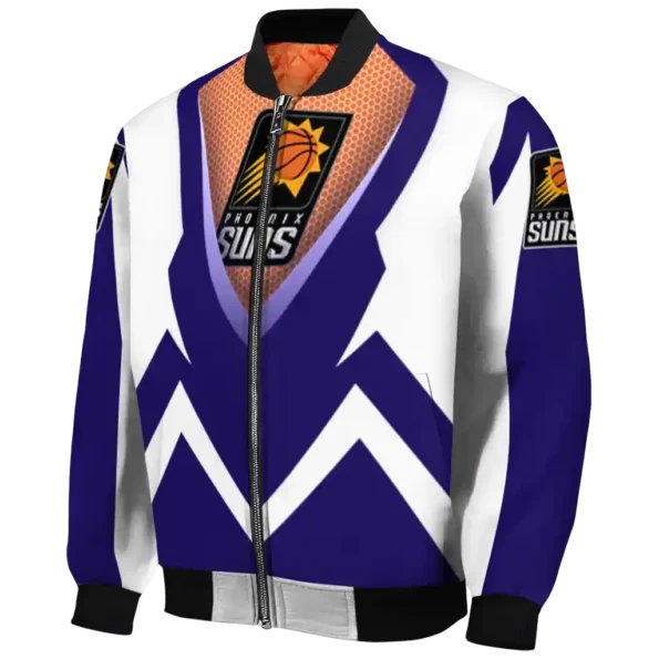 custom phoenix suns v stripes purple white bomber jacket best selling