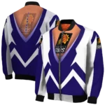 custom phoenix suns v stripes purple white bomber jacket best selling